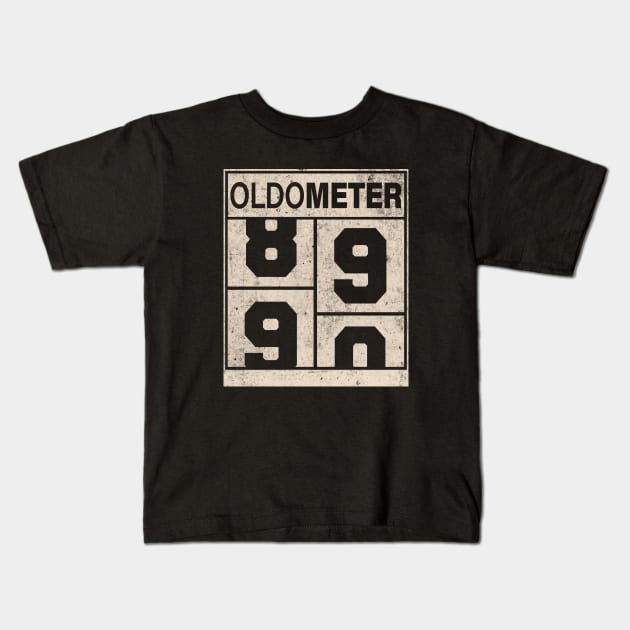 Oldometer 90 Funny 90th Birthday Kids T-Shirt by AraichTees